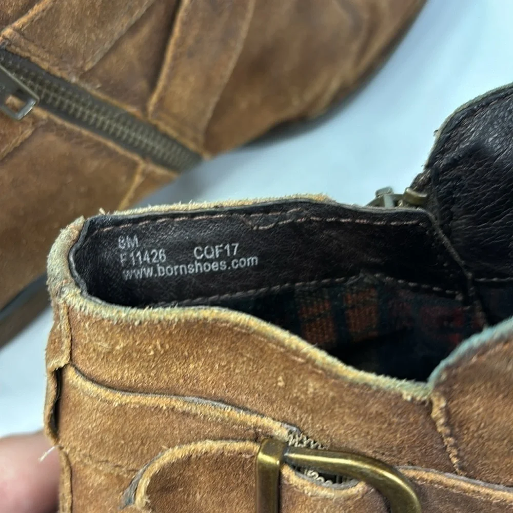 Born distressed leather booties size 8